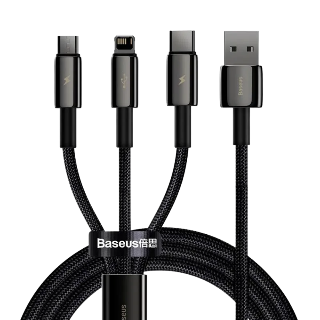 Baseus Tungsten Gold 3-in-1 Fast Charging Data Cable
