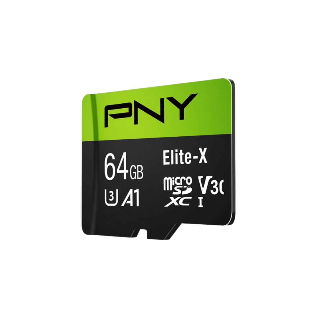 PNY Elite-X Class 10 U3 V30 microSD Memory Card 64GB