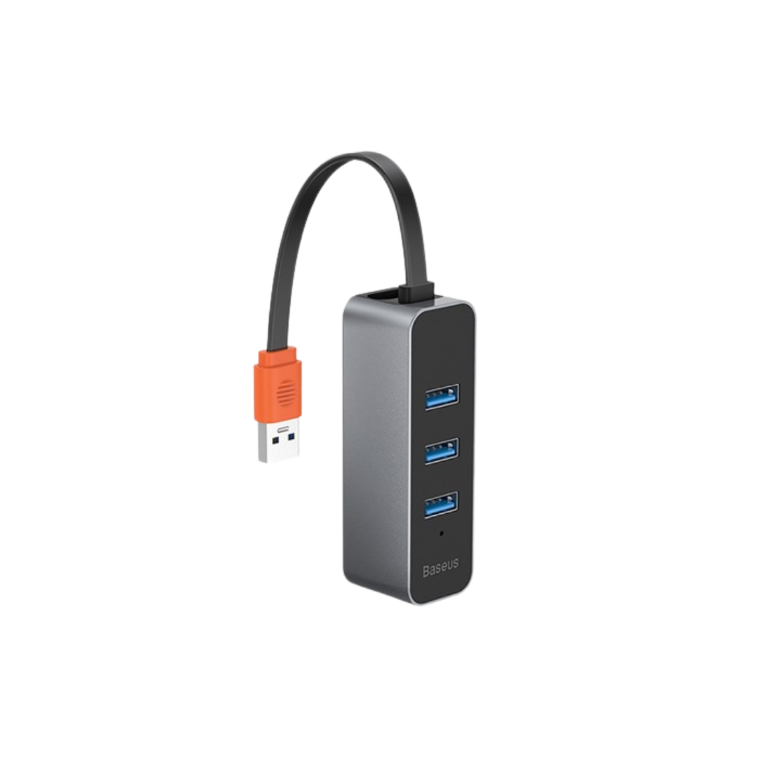 Baseus Steel Cannon Series USB-A to USB3.0*3 + RJ45 Hub Adapter