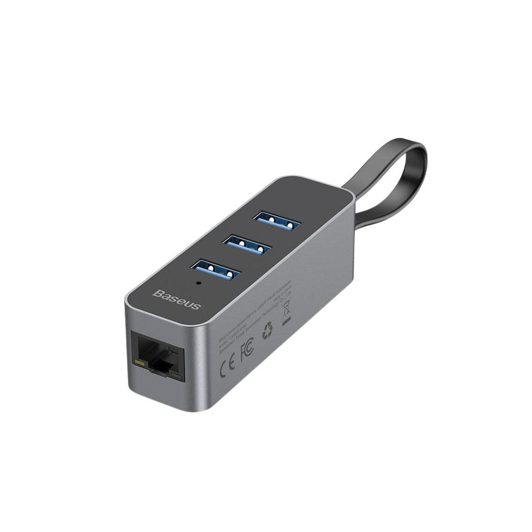 Baseus Steel Cannon Series USB-A to USB3.0*3 + RJ45 Hub Adapter