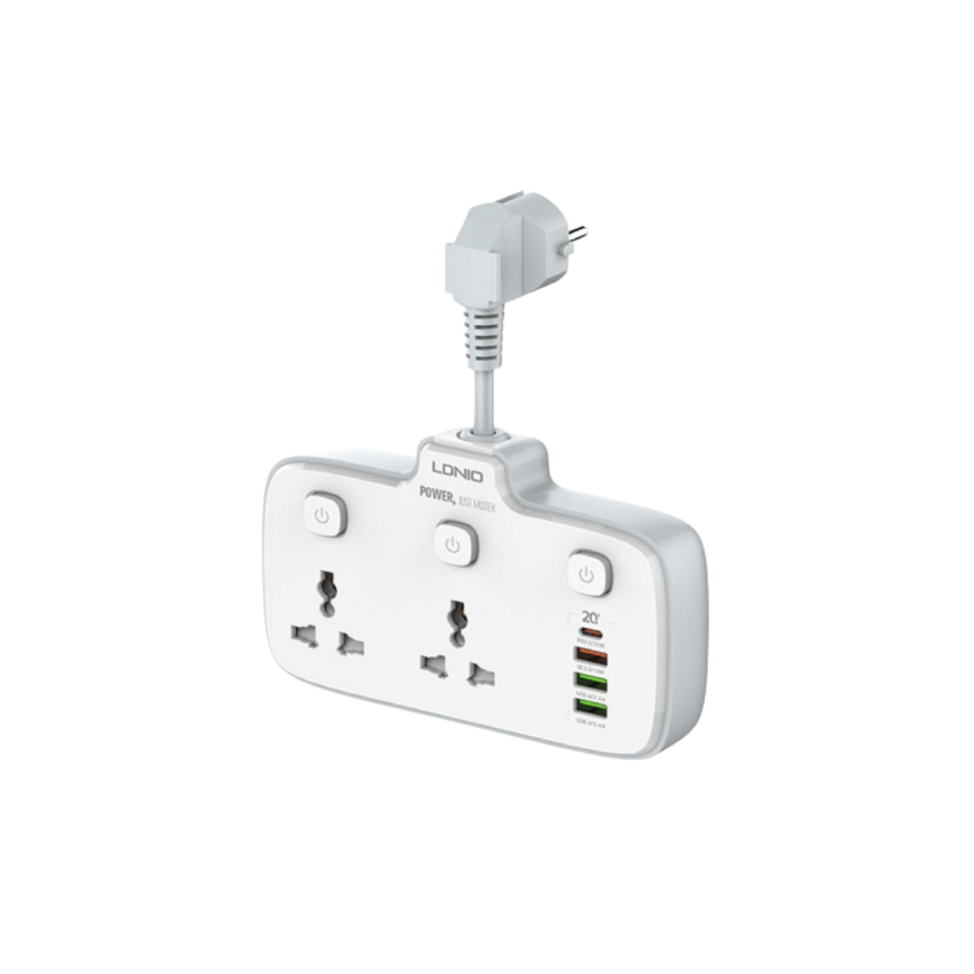 LDNIO 2 AC Outlets Portable Electrical Extension Socket SC2413
