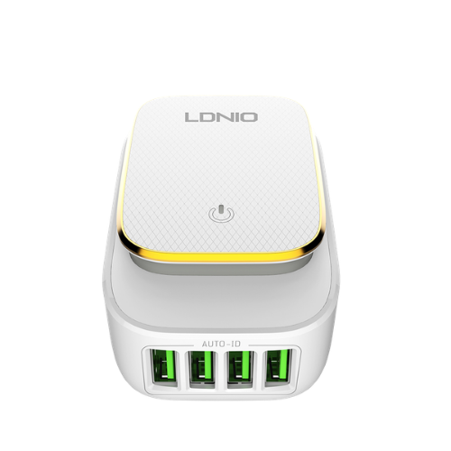 LDNIO A4405 4.4A LED Touch Lamp with 4 USB Port Charger